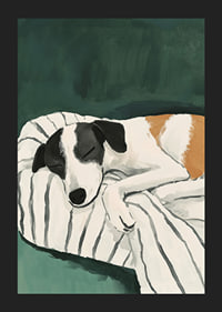 En poster av en sovande terrier som skapar lugn i ditt hem-5
