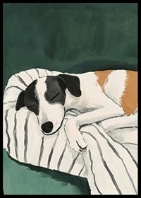 En poster av en sovande terrier som skapar lugn i ditt hem-6