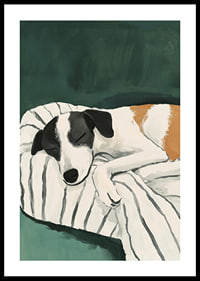 En poster av en sovande terrier som skapar lugn i ditt hem-0