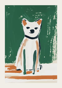 Een stijlvolle en speelse poster van een abstracte hond-3