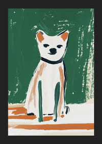 Een stijlvolle en speelse poster van een abstracte hond-5