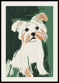 En poster av en hund som ger ditt hem en lekfull och modern touch-2