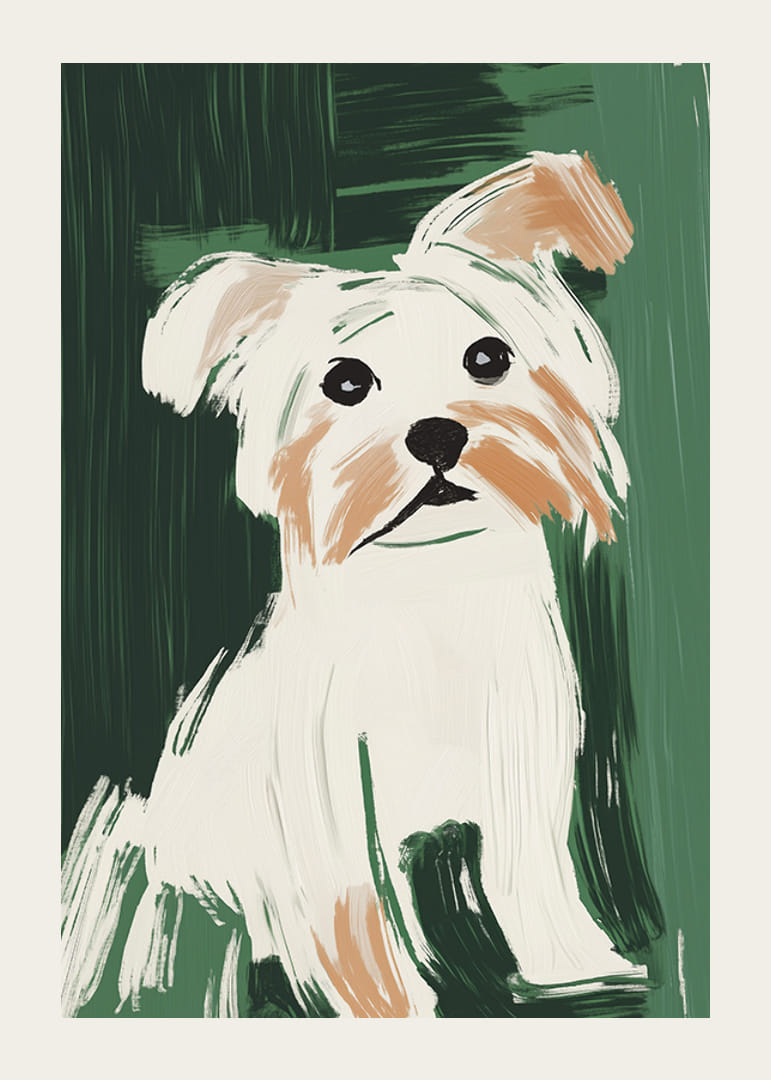 En poster av en hund som ger ditt hem en lekfull och modern touch-12