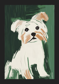 En poster av en hund som ger ditt hem en lekfull och modern touch-5