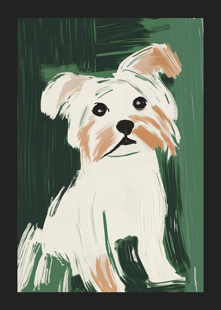 En poster av en hund som ger ditt hem en lekfull och modern touch-12