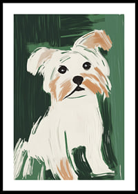 En poster av en hund som ger ditt hem en lekfull och modern touch-0