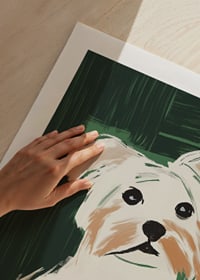 En poster av en hund som ger ditt hem en lekfull och modern touch-9