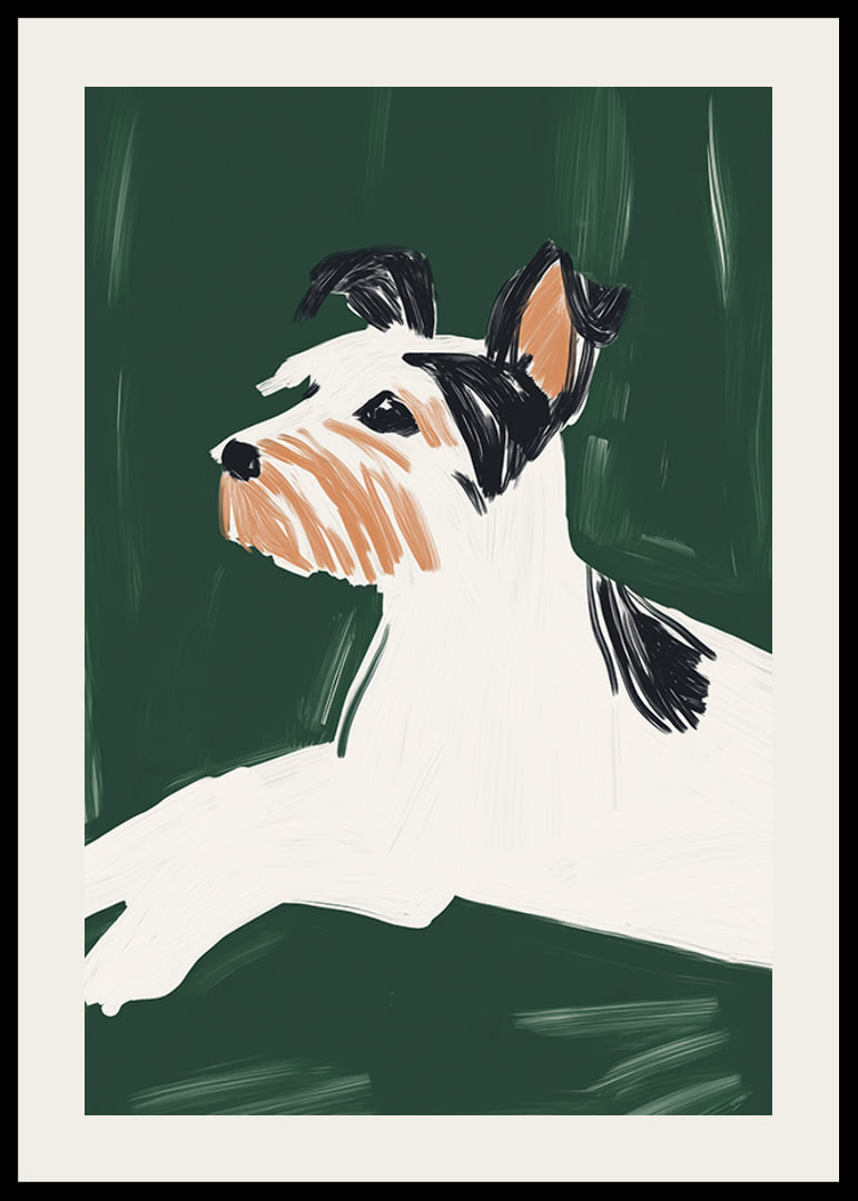 Un poster elegant cu un câine într-un design minimalist-12
