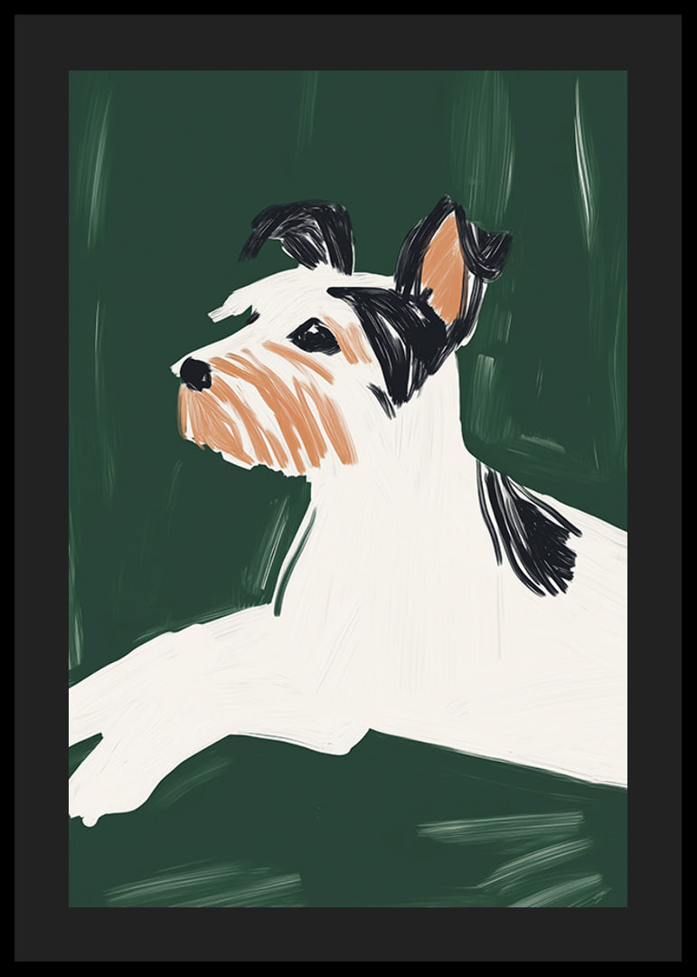 Un poster elegant cu un câine într-un design minimalist-12