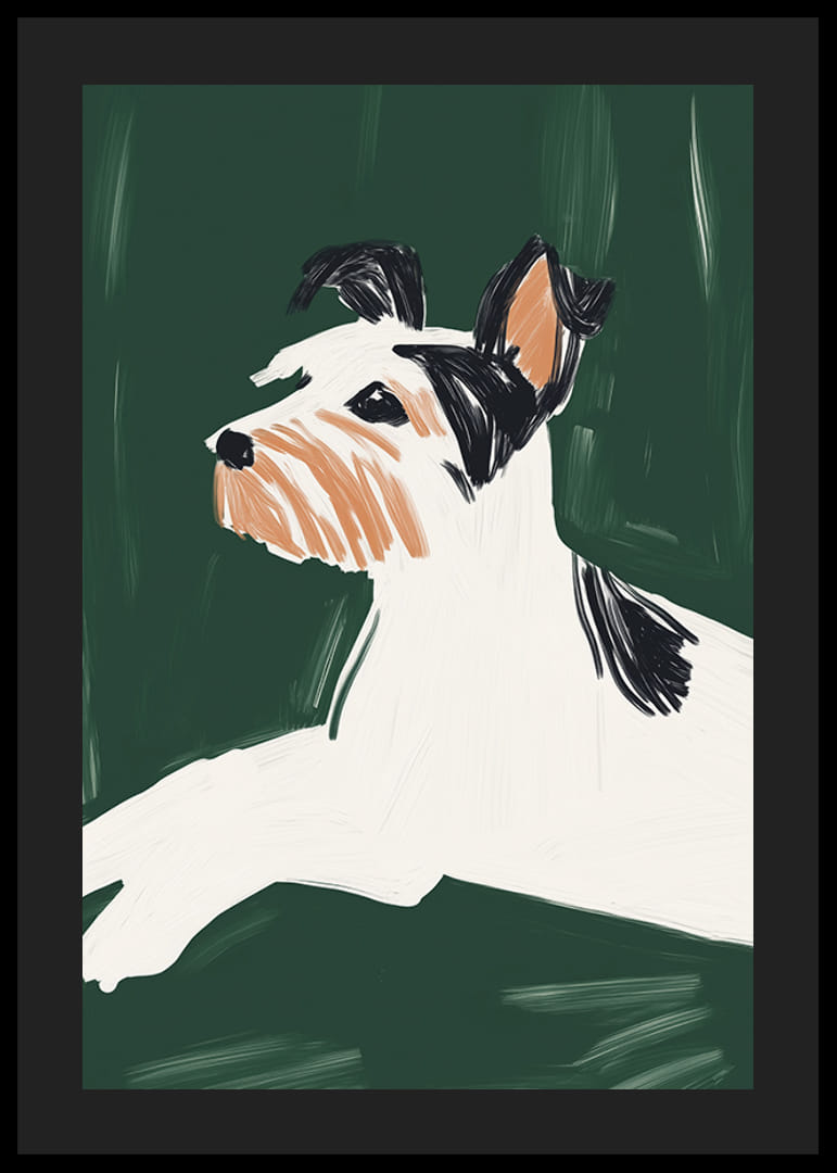 Un poster elegant cu un câine într-un design minimalist-12
