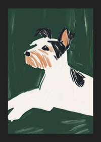 Un poster elegant cu un câine într-un design minimalist-5