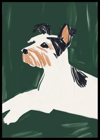 Une affiche élégante d'un chien au design minimaliste-2
