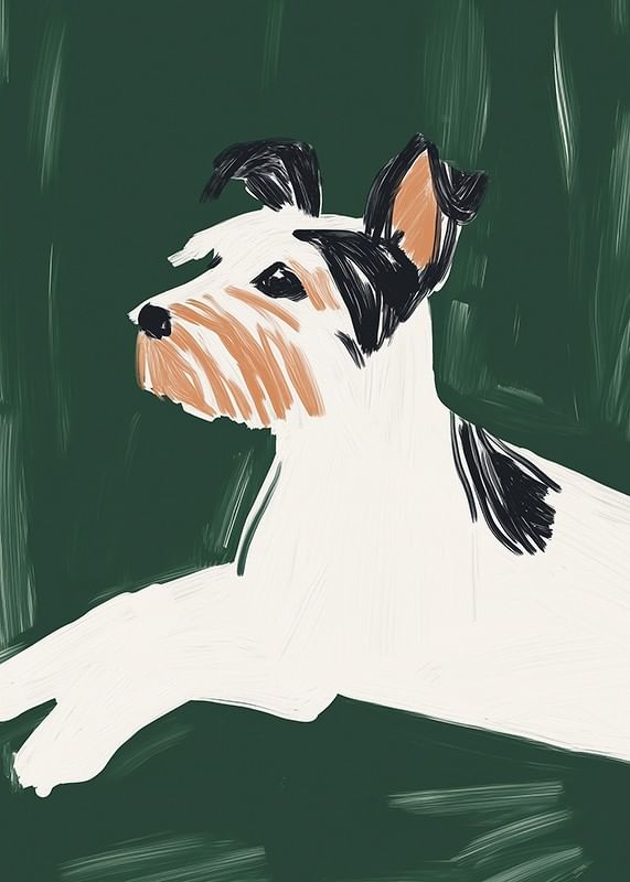 Une affiche élégante d'un chien au design minimaliste-12