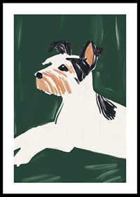 Un poster elegant cu un câine într-un design minimalist-0