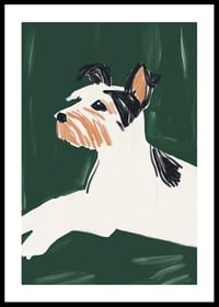 Une affiche élégante d'un chien au design minimaliste-0