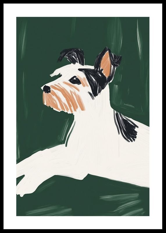 Une affiche élégante d'un chien au design minimaliste-12