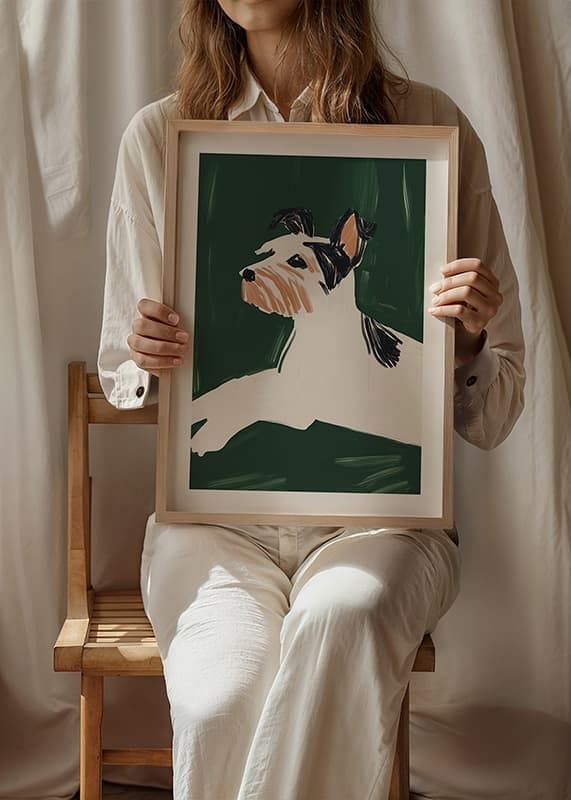 Une affiche élégante d'un chien au design minimaliste-12