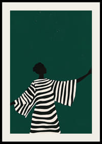 Ein Poster einer Figur mit ausgestreckten Armen, die Freiheit und Eleganz vermittelt-2