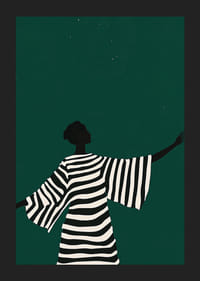 Ein Poster einer Figur mit ausgestreckten Armen, die Freiheit und Eleganz vermittelt-5