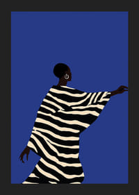 Modern hangulatot keltő, fekete-fehér csíkos stilizált figurát ábrázoló poszter-5