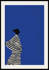 A poster of a figure in a striped suit that creates a calm feeling in your home-2