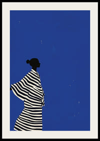 En plakat af en figur i stribet jakkesæt, der skaber en rolig følelse i dit hjem-2