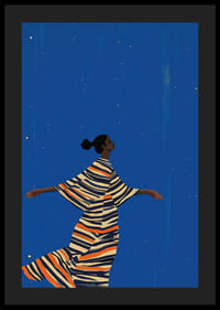 Színes plakát egy táncoló alakról a csillagos ég alatt-4