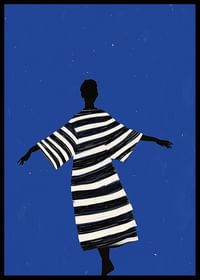 Een elegante poster van een dansende figuur onder de sterrenhemel-2