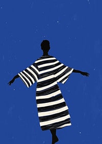 En elegant poster av en dansande figur under stjärnhimlen-7