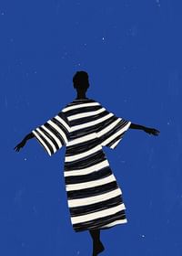 Een elegante poster van een dansende figuur onder de sterrenhemel-3
