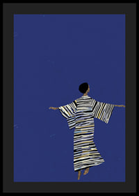 An elegant poster of a dancing figure under the starry sky-4