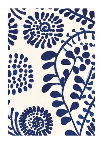 Poster Abstract Blue Flora
