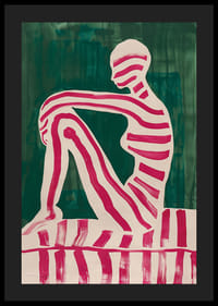 En plakat med en stripete silhuett mot en dyp grønn bakgrunn-4