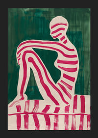 En plakat med en stripete silhuett mot en dyp grønn bakgrunn-5