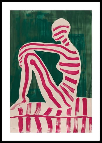 Poster Pinkish Striped Silhouette