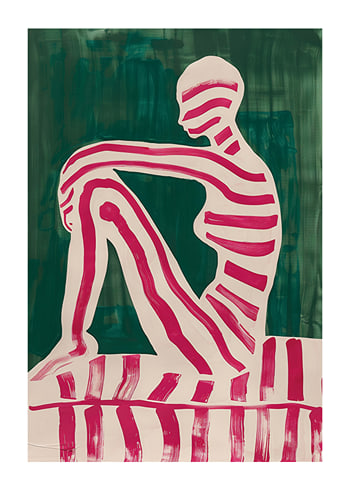 Poster Pinkish Striped Silhouette