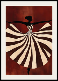 En poster av en dansande kvinna i randig klänning-2