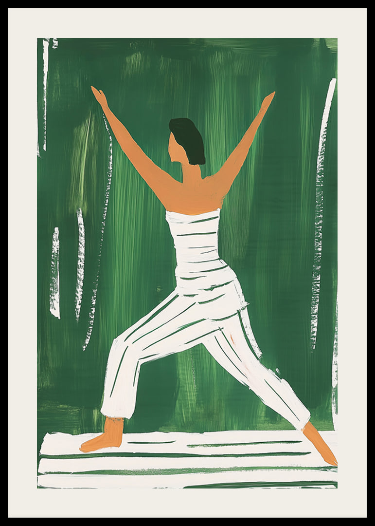 En poster av en kvinna i yogaposition-12