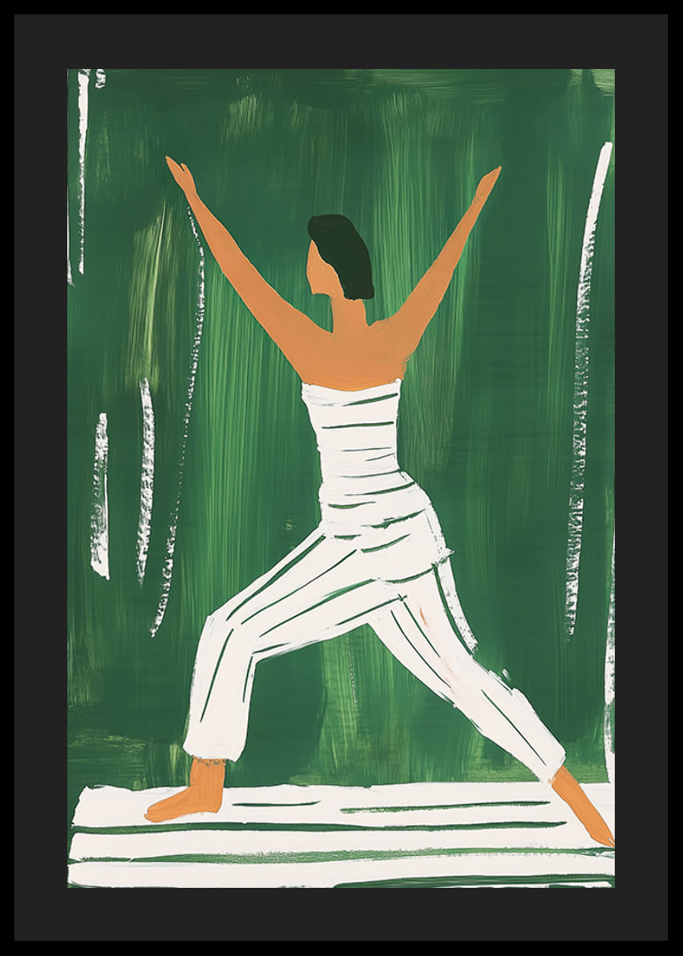 En poster av en kvinna i yogaposition-12
