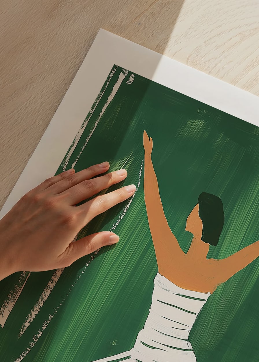 En poster av en kvinna i yogaposition-12