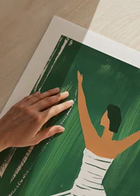 A poster of a woman in yoga position-9