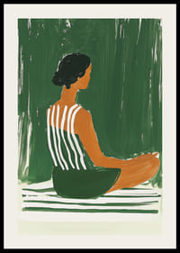 Rustgevende poster van een vrouw in meditatie-2