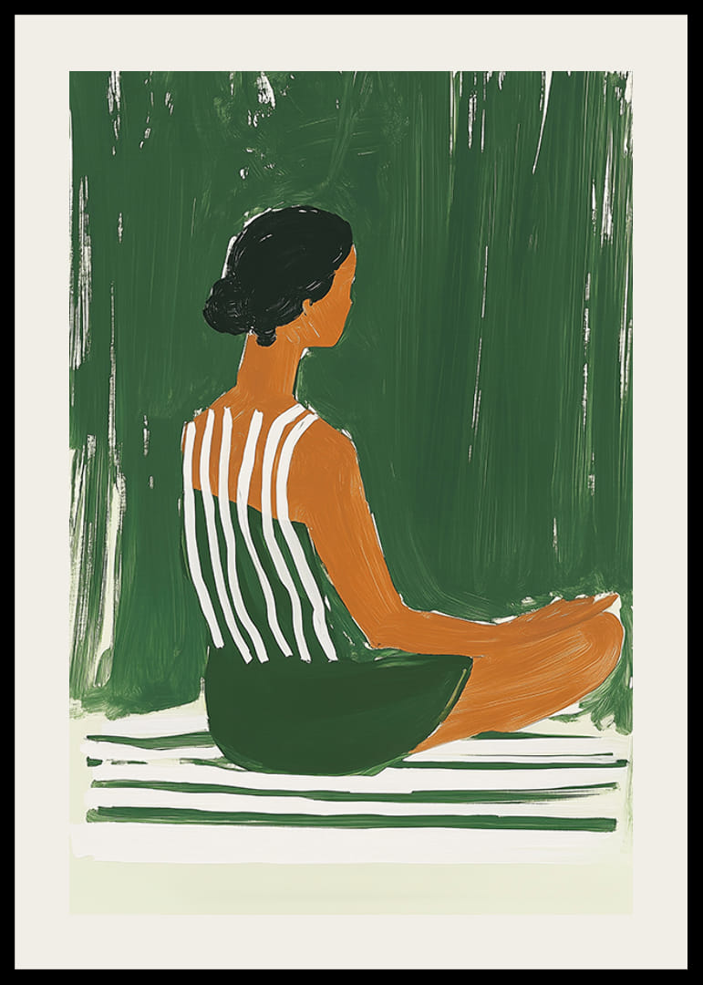 Rustgevende poster van een vrouw in meditatie-12