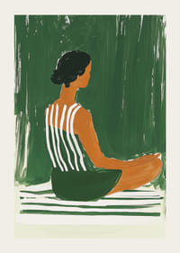 Rustgevende poster van een vrouw in meditatie-3