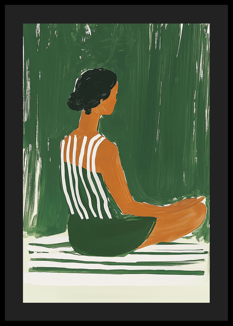 Rustgevende poster van een vrouw in meditatie-12