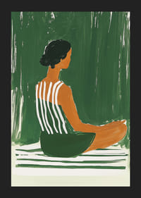 Rustgevende poster van een vrouw in meditatie-5