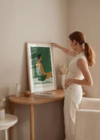 Rogivande poster av en kvinna i meditation-8