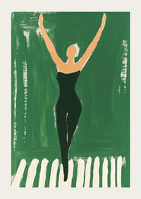 Egy poszter egy fekete edzőruhás nőről, aki az ég felé nyúlik-3