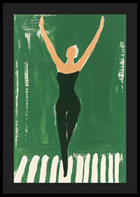 A poster of a woman in black workout clothes reaching for the sky-4
