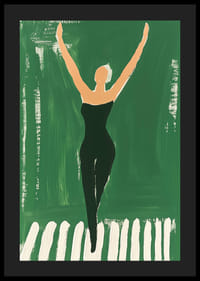 Egy poszter egy fekete edzőruhás nőről, aki az ég felé nyúlik-4